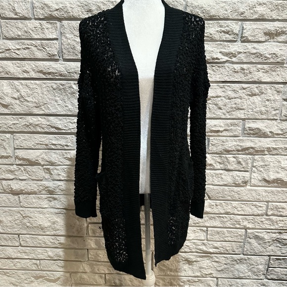Black boucle cardigan sweater - Picture 1 of 6